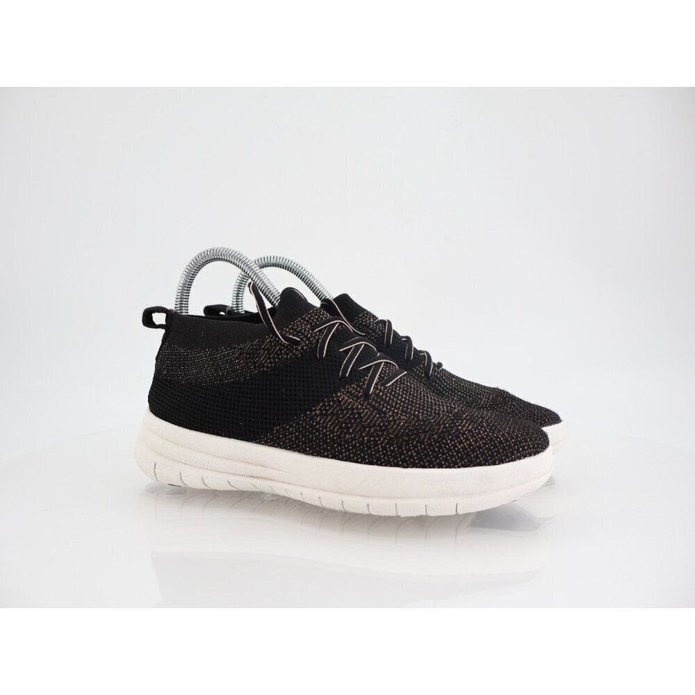 FitFlop Sneakers Womens Size 6 Black Uberknit High Slip On Lace Up Comfort Shoes